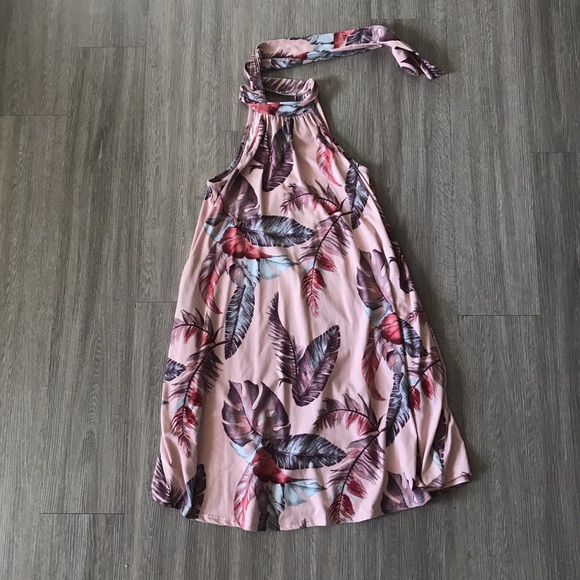 Pink Tropical Palm Leaf Dress - Picture 4 of 6